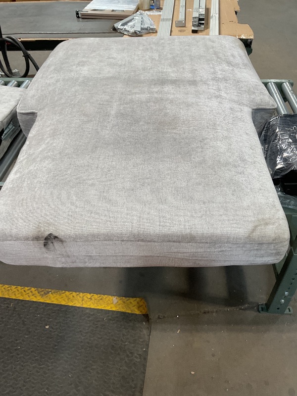 Photo 1 of *** USED/MINOR DAMAGE/UNKNOWN MISSING PARTS***GDFStudio Chenille Recliner Sofa Chair with Curved Armrests,Single Seat Upholstered Lounge Chair with Pocket Springs & High-Density Foam,Sturdy Wood Frame,Removable Cushions,Living Room,Light Gray