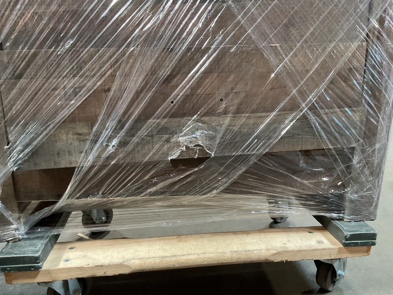 Photo 1 of *** MAJOR DAMAGE***Signature Design by Ashley Trinell Rustic 5 Drawer Chest of Drawers with Nailhead Trim, Warm Brown