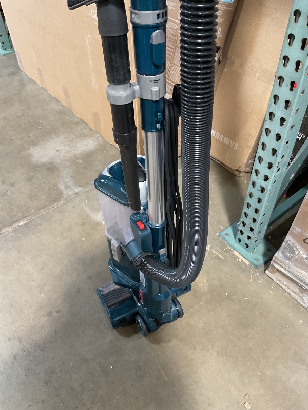 Photo 1 of *** USED/MAJOR DAMAGE***Shark Upright Vacuum, Navigator Lift-Away with Self-Cleaning Brushroll, HEPA Filter, Swivel Steering, Upholstery Tool & Pet Crevice Tool, Perfect for Pets & Multi-Surface, Teal, ZU503AMZ