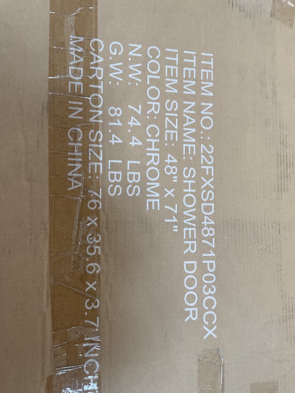 View 2 of *** PHOTO FOR REFERENCE ONLY***44-48" W x 71" H Pivot Shower Door,1/4" Thick Clear SGCC Tempered Glass Shower Door,Chrome Shower Door,Reversible Instalation