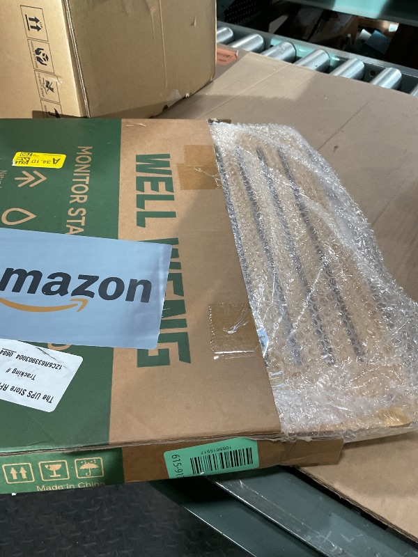 Photo 1 of **STAND ONLY. MISSING LEGS**WELL WENG Bamboo Monitor Stand Riser, 4 Adjustable Height, Laptop Stand with Airflow Vents, Desk Organizer for Computer, PC, Printer (Natural)