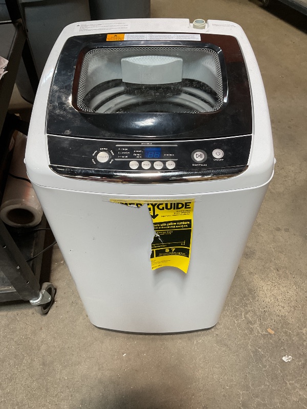 Photo 1 of *** USED/MINOR DAMAGE***BLACK+DECKER 0.9 Cu. Ft. Portable Washer, 6.6 lb. Capacity Washing Machine for Homes & Apartments, 5 Wash Cycles, Quick Connect Sink Adapter and Drain Hose Included, Transparent Lid, BPWM09W, White