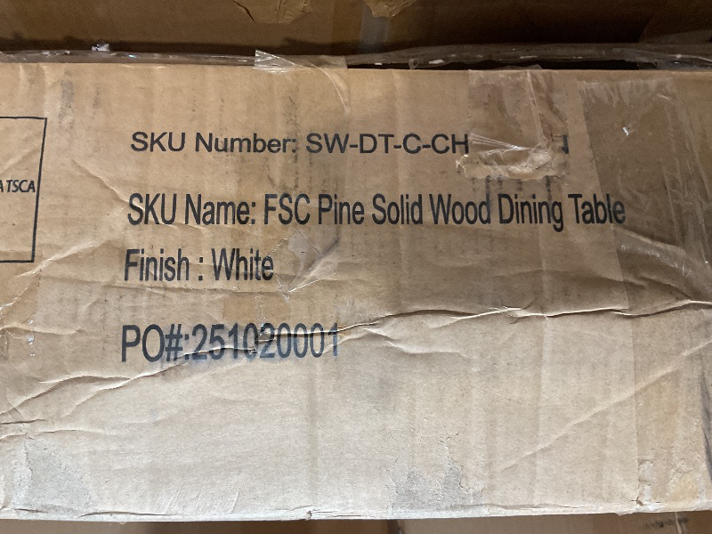 Photo 1 of *** TABLE ONLY ****Gracava Breakfast Nook Table Set - Kitchen Dining Room White Bench Seating L Shaped Corner Table Solid Wood Space Saving Apartment Seats 4 to 6 People