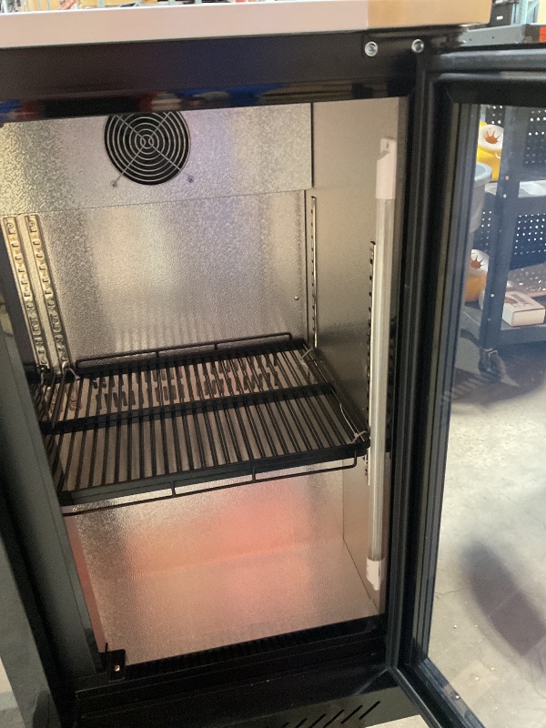 Photo 1 of *** MINOR DAMAGE/LIGHT SWITCH DAMAGE/MINOR SCUFFS, AND SCRATCHES***BODEGACOOLER Commercial Bar Cooler With 3 Glass Doors,12 Cu.Ft Counter Height Back Beverage Refrigerator,Display Bar Fridge with LED Lighting,Beverage Cooler for Beer Stainless Steel Top,W