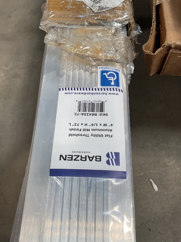 Photo 1 of 10 PACK Door Threshold - Premium Low-Profile Corrugated Aluminum Door Saddle Flat Transition Door Saddle - ADA Wheelchair Compliance- Aluminum Mill Finish, 4" Wide x 72" Long