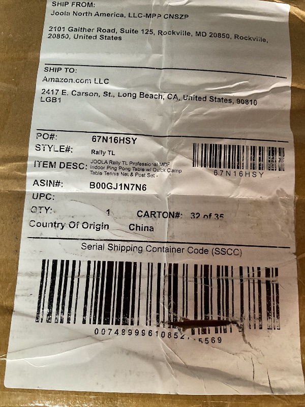 Photo 1 of *** MAJOR DAMAGE ***JOOLA Rally TL Professional MDF Indoor Ping Pong Table w/Quick Clamp Table Tennis Net & Post Set - 10 Minute Easy Assembly - Corner Ball Holders - Tournament Quality - Includes Playback Mode