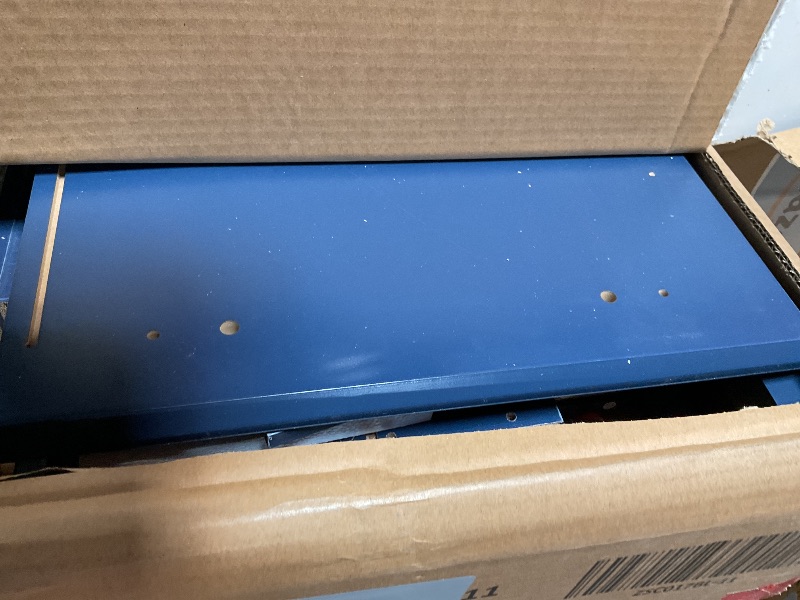 Photo 1 of ***FOR PARTS ONLY/ BADLY SCRAPED &  SCRATCHED*** oyalCraft 32" Large Nightstand, Fluted Painted Wood Dresser with 3 Spacious Drawers, Blue Modern Bedside Table for Bedroom