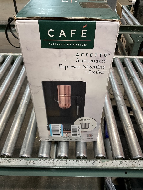 Photo 1 of **HAS DAMAGES/ POSSIBLY FOR PARTS** Café Affetto Automatic Espresso Machine + Milk Frother | Built-In & Adjustable Espresso Bean Grinder | One-Touch Brew in 90 Seconds | Matte Black, 1.2 Liter, (C7CEBBS3RD3)