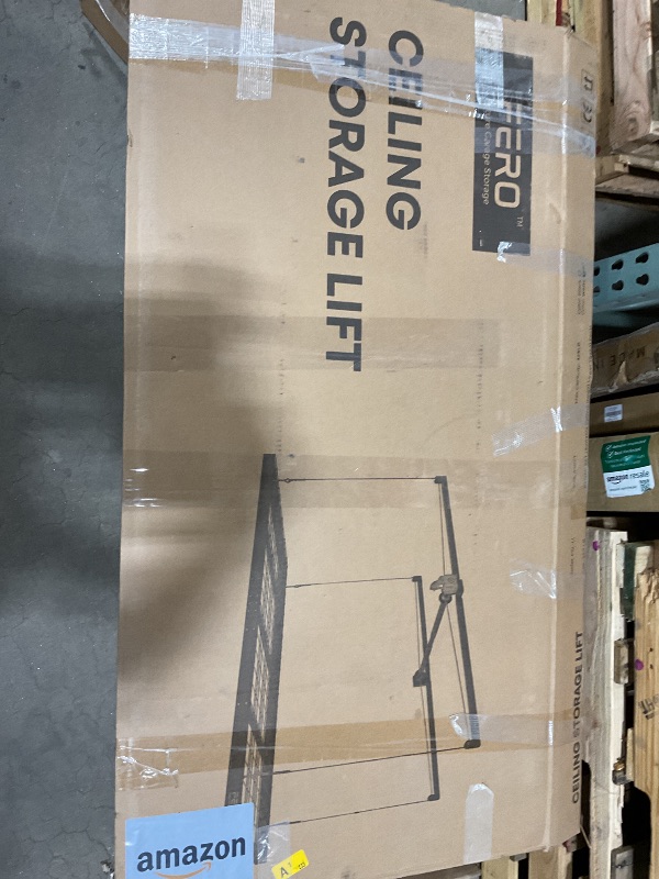 Photo 1 of ** FOR PARTS/ MISSING ASSEMBLY PIECES** Garage Ceiling Storage Racks – 4x8 FT Overhead Garage Storage Rack with Safety Lock, Heavy-Duty Ceiling Mounted Lift System and Storage Organizer, Ideal for Maximizing Overhead Space, 325 lbs Capacity