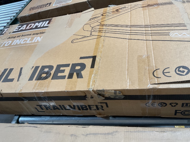 Photo 1 of **MISSING POWER CORD & OIL** TRAILVIBER Walking Pad Treadmill with 12% 9-Level Auto Incline, 450 lbs Capacity RGB LED Screen, Bluetooth Speaker Under Desk Treadmill, Compact Treadmills for Home Hiking, Black