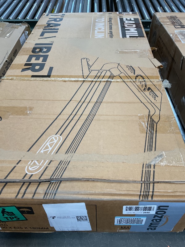 Photo 1 of **MISSING POWER CORD & OIL** TRAILVIBER Walking Pad Treadmill with 12% 9-Level Auto Incline, 450 lbs Capacity RGB LED Screen, Bluetooth Speaker Under Desk Treadmill, Compact Treadmills for Home Hiking, Black