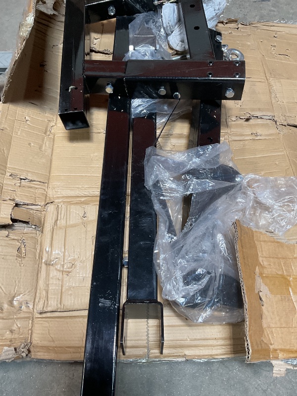 Photo 1 of *** MISSING PARTS***Garvee 2-Ton Folding Engine Hoist - 4400 lbs Capacity Cherry Picker Hydraulic Shop Crane with Telescoping Boom, 6 Caster Wheels, Hitch, and Storage Stand for Automotive Repair and Garage Use, Black