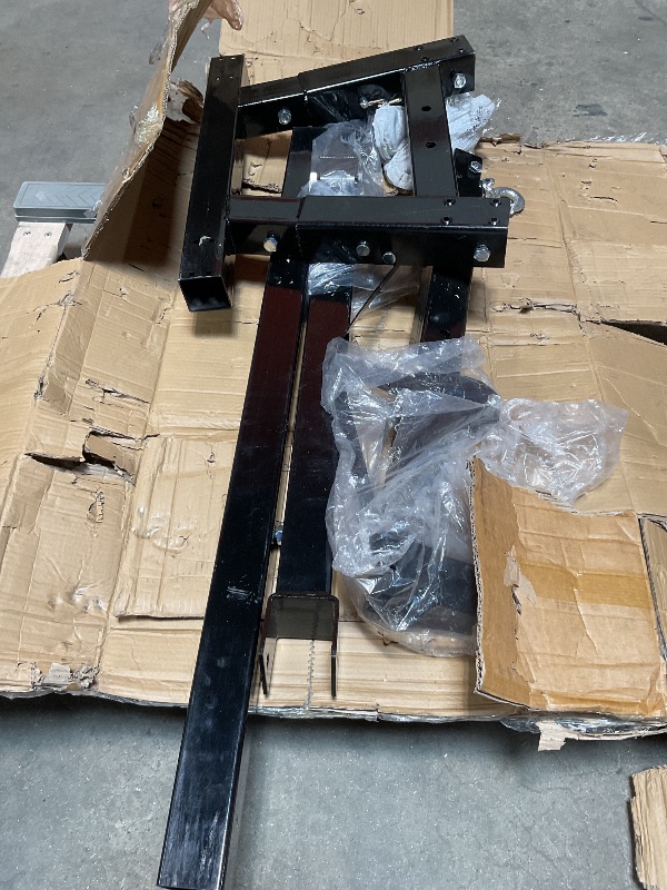 Photo 1 of *** MISSING PARTS***Garvee 2-Ton Folding Engine Hoist - 4400 lbs Capacity Cherry Picker Hydraulic Shop Crane with Telescoping Boom, 6 Caster Wheels, Hitch, and Storage Stand for Automotive Repair and Garage Use, Black