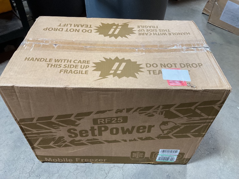 Photo 1 of ***HAS A DENT **** Setpower Car Refrigerator 50 Hours Backup Cooling 27 Quart 12 volt Fridge Portable Car Freezer 12V Coolers for Vehicles Electric Cooler for Car Camping Truck Van RV SUV Road Trip Travel (RF25 Grey)