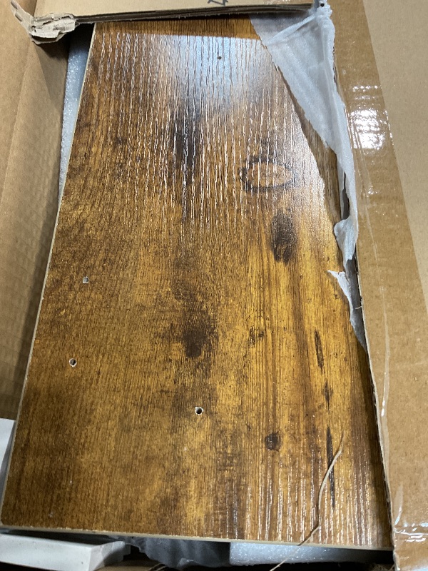 Photo 1 of *** PHOTO FOR REFERENCE ONLY ***FEZIBO Standing Desk, 48 × 24 Inches Electric Height Adjustable, Sit and Stand Up, Computer Office Desk with Splice Board, White Frame/Maple TOP