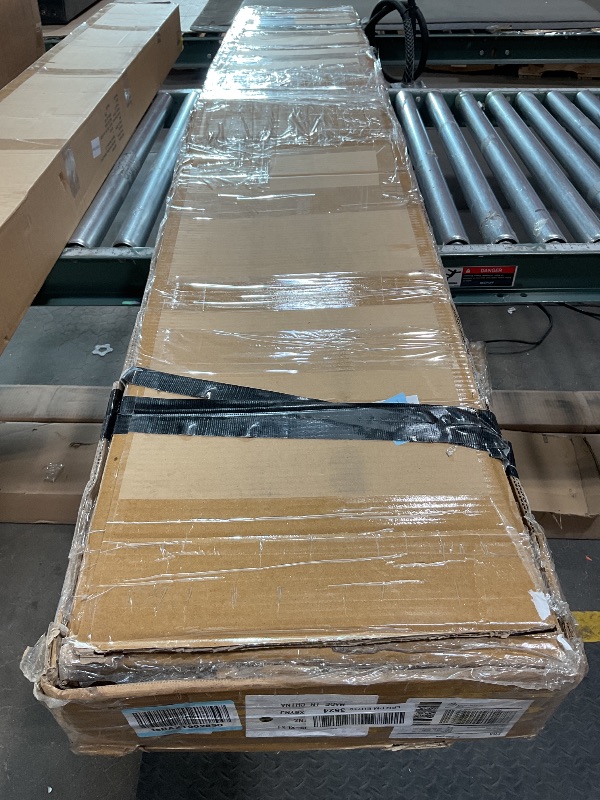 View 2 of ***FOR PARTS ONLY/ SNAPPED IN HALF ON CERTAIN PIECES*** ROYMELO 42x80 Inch Glass Sliding Barn Door Slab and 7ft Hardware Kit Included, 5 Frosted Glass, LVL Wood Panel Covered with White Water-Proof Scratch-Proof PVC Surface, Simple DIY Assembly