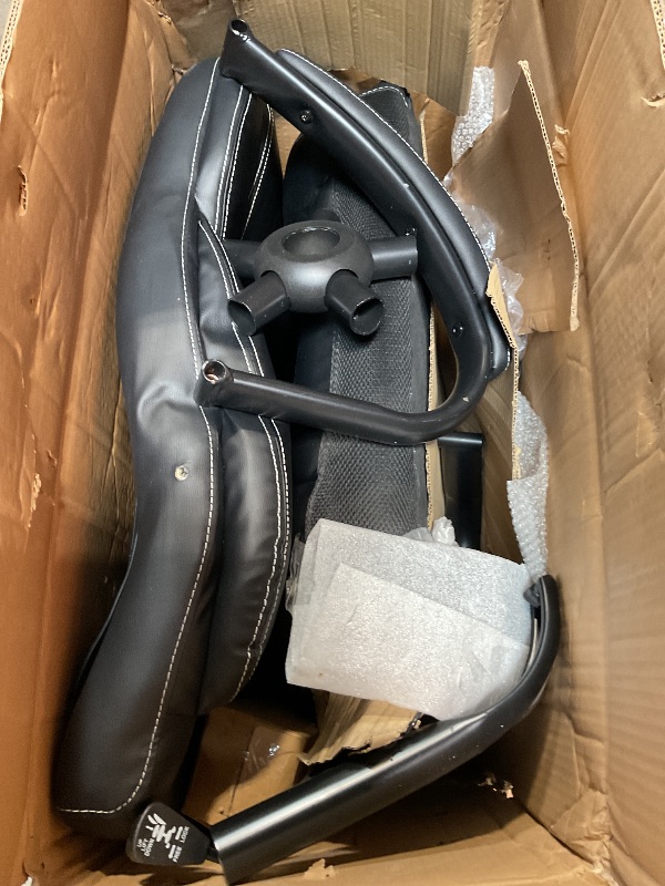 Photo 1 of *** USED/MINOR DAMAGE/UNKNOWN MISSING HARDWARE***BestMassage Big and Tall Office Chair 500lbs Cheap Desk High Back PU Executive Ergonomic Computer Chair with Lumbar Support Headrest Swivel for Women Men Adults,Black