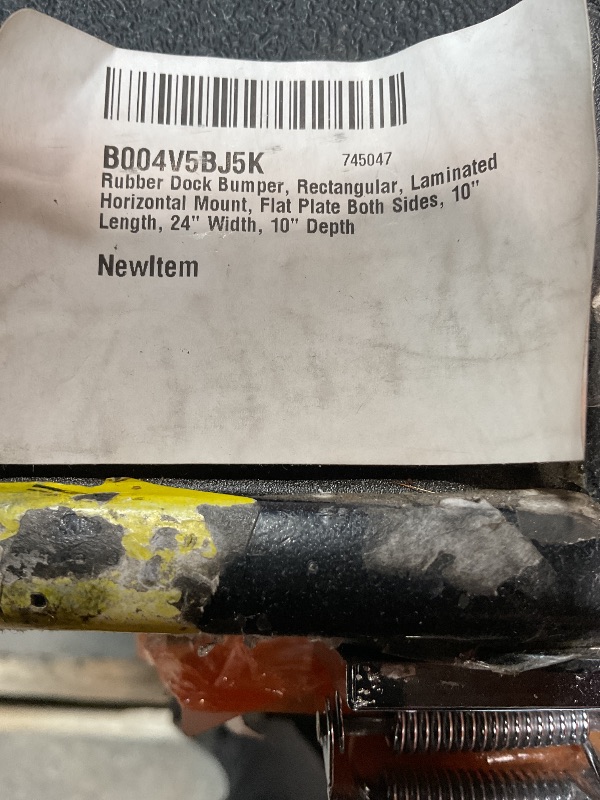 Photo 1 of *** STOCK PHOTO ONLY*** RUBBER DOCK, BUMPER, RECTANGULAR, LAMINATED, HORIZONTAL MOUNT, FLAT PLATE, BOTH SIDES, 10 INCH LENGTH, 24 INCH WIDTH, 10 INCH DEPTH