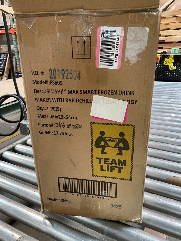 Photo 1 of ***  POSSIBLE BROKEN GLASS SHARDS  CAUTION OPENING /FOR PARTS ONLY*** Ninja SLUSHi 88-Oz Frozen Drink Machine with RapidChill Technology, 5 Presets, Dishwasher Safe, Slushy Maker, FS301 Black