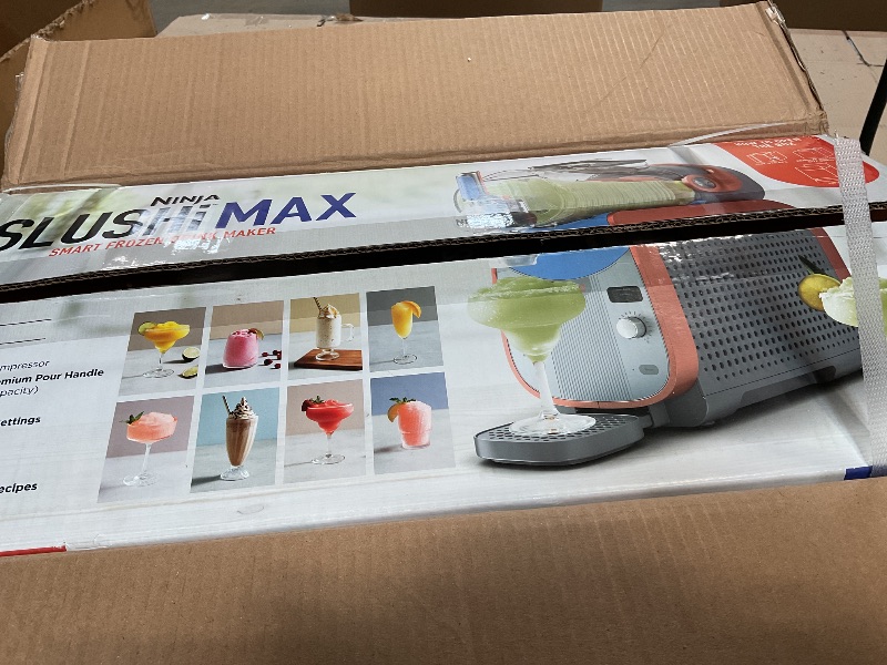Photo 1 of ***  POSSIBLE BROKEN GLASS SHARDS  CAUTION OPENING /FOR PARTS ONLY*** Ninja SLUSHi 88-Oz Frozen Drink Machine with RapidChill Technology, 5 Presets, Dishwasher Safe, Slushy Maker, FS301 Black