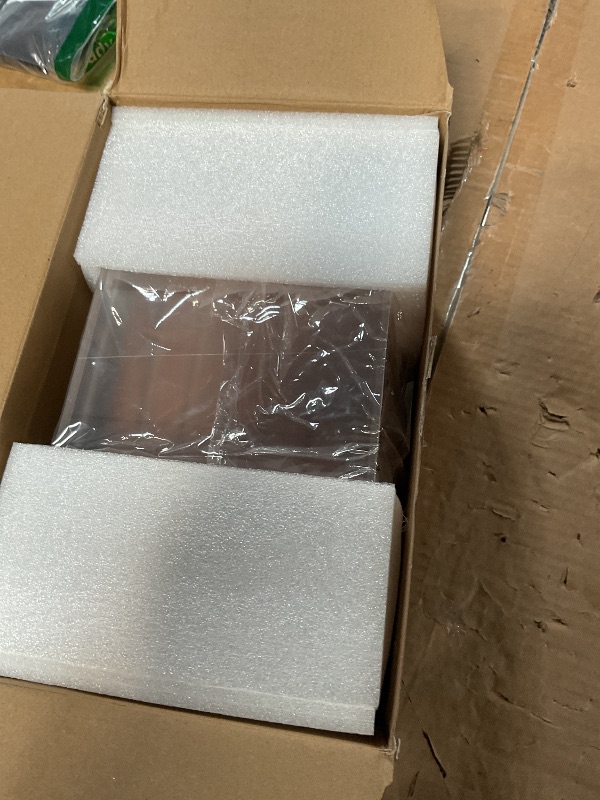 Photo 1 of **DAMANGED** Walnut Challenge Coin Display Case, Sloped Style with American Flag, Flip Lid & Pull-Out Drawer - Holds 69 Coins, Gift for Coin Collector