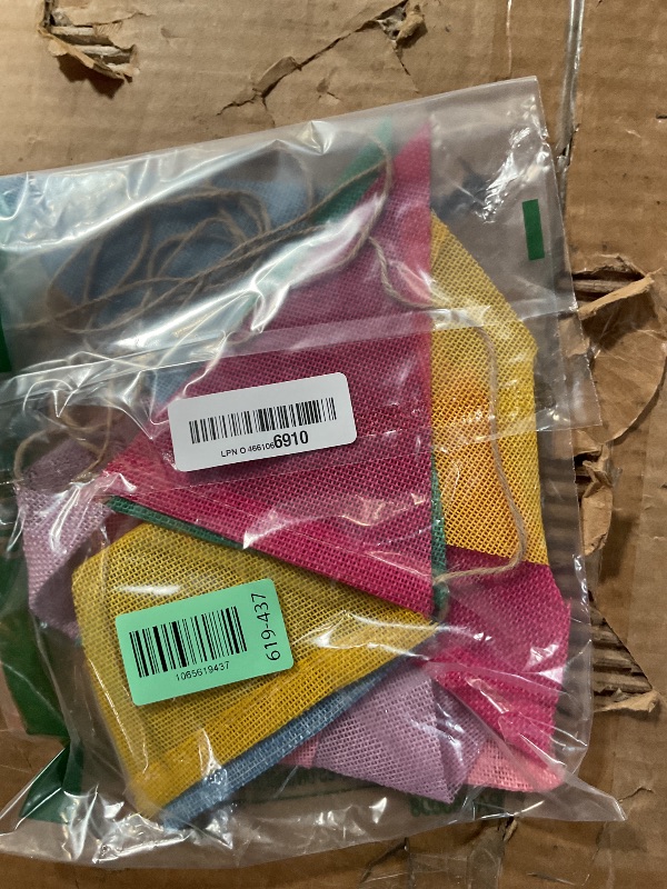 Photo 1 of ***ONLY 1 STRING OF BANNERS*** Pennant Banner Flags Pastel - GREATRIL Colorful Triangle Banners for Birthday Easter Classroom School Carnival Garland Outdoor Burlap Bunting Party Decorations 4 Strings