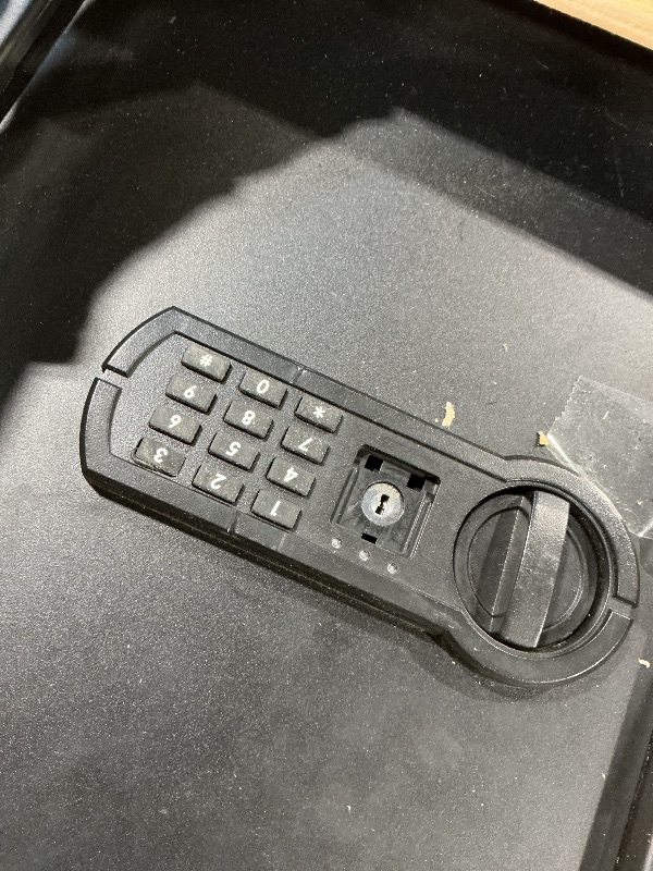 Photo 1 of *used/missing keys*Amazon Basics Steel Home Security Safe Box with Electronic Keypad Lock for Documents, Jewelry, Valuables, 1.8 Cubic Feet, Black, 13.8"W x 13"D x 19.7"H
