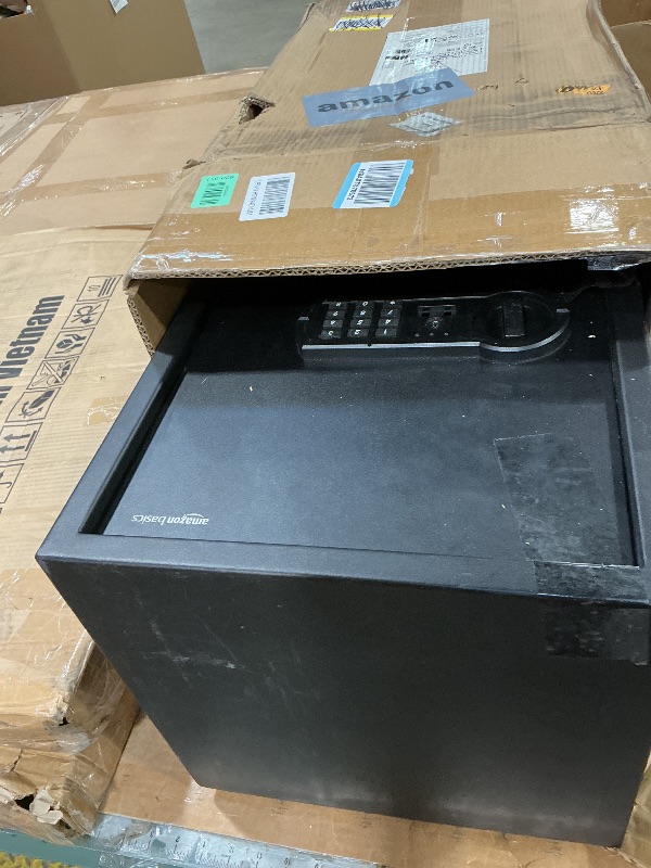 Photo 1 of *used/missing keys*Amazon Basics Steel Home Security Safe Box with Electronic Keypad Lock for Documents, Jewelry, Valuables, 1.8 Cubic Feet, Black, 13.8"W x 13"D x 19.7"H
