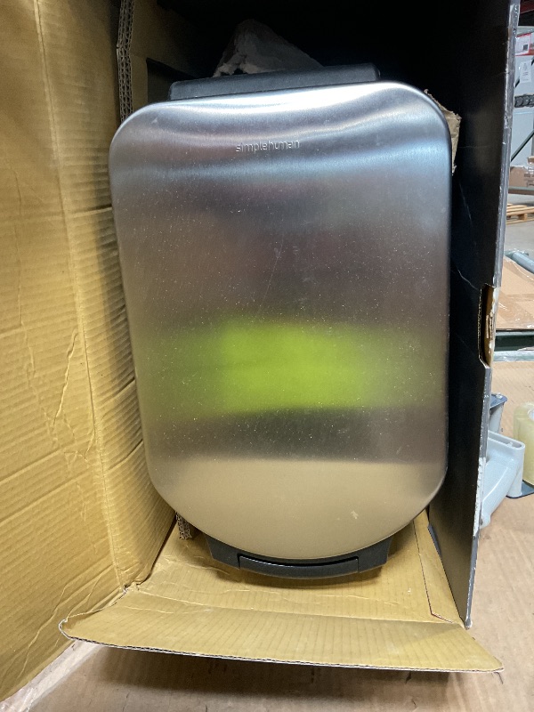 Photo 1 of ****HAS MULTIPLE BIG DENTS/  STAINLESS STEEL/ NOT WHITE**** simplehuman 30 Liter, 32 lb / 14.5 kg Large Pet Food Storage Container for Dog Food, Cat Food, and Bird Feed, White