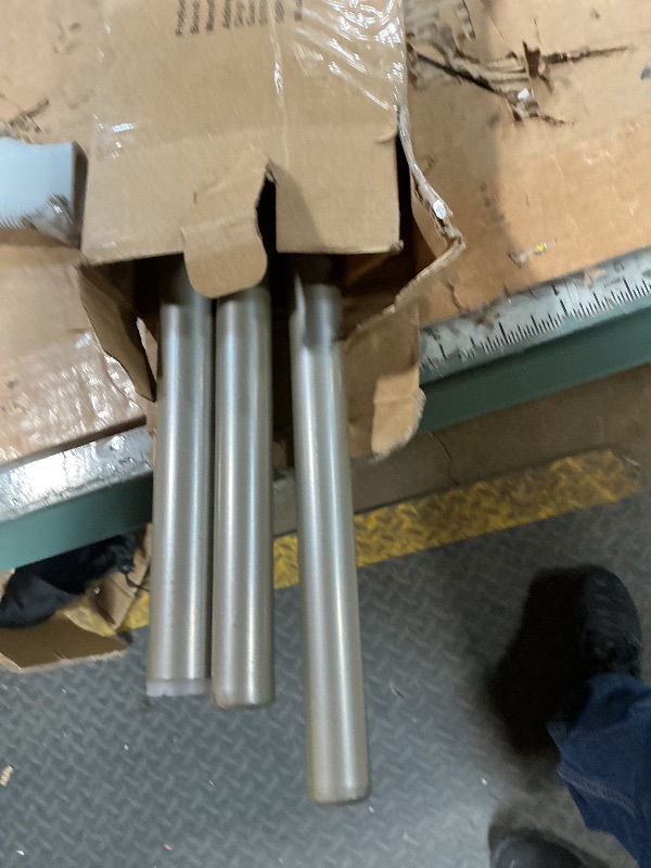 Photo 1 of *missing parts**Bay Window Curtain Rods, HOTOZON 1 Inch Heavy Duty Curtain Rods for Bay Windows 36-72 Inch(Center Rod), 20-36 Inch Side Rods for Windows, Antique Silver, Decorative Drapery Rods with End Cap Finials