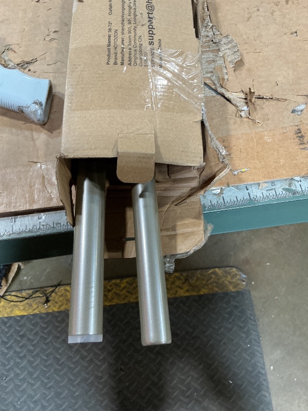 Photo 1 of *missing parts**Bay Window Curtain Rods, HOTOZON 1 Inch Heavy Duty Curtain Rods for Bay Windows 36-72 Inch(Center Rod), 20-36 Inch Side Rods for Windows, Antique Silver, Decorative Drapery Rods with End Cap Finials