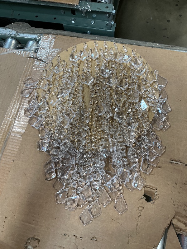Photo 1 of *missing parts/broken part*CITNAMOR Cake Stands Faux Acrylic Crystal Chandelier Style Drape Suspended Cake Swing for Wedding Event Party Decoration (D 17.7“, Crystal)