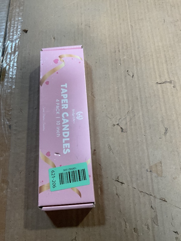 Photo 1 of 10 Inch Cream Spiral Taper Candles for Home Decoration, 4 Pack Pink-Gradient Candlesticks for Dinner Party Wedding Holiday