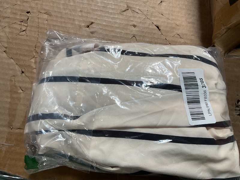 Photo 1 of **TOP ONLY/MISSING BOTTOMS** Tankaneo Womens Striped 2 Piece Outfits Button Down Shirts and Shorts Lounge Matching Sets Beige