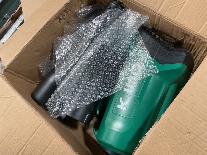 Photo 1 of ***MISSING ASSEMBLY PIECES*** KIMO Cordless Leaf Blower with Battery and Charger, 750CFM 220MPH, 4 Speeds w/Turbo Mode, Brushless Motor, 3 Extended Tube, 4000mAh Battery Powered Leaf Blowers for Lawn Care Patio Cleaning Wet Leaves