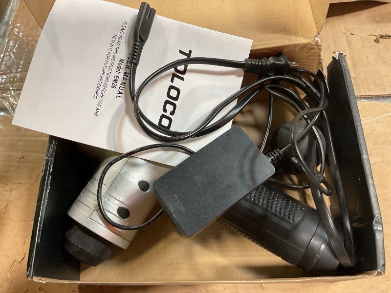 Photo 1 of * IS DIRTY AND CONTAINS HANDHELD DEVICE AND ONE SPHERE-HEAD ATTACHMENT ONLY * TOLOCO Massage Gun, Deep Tissue Back Massage for Athletes for Pain Relief, Percussion Massager with 10 Massages Heads & Silent Brushless Motor, Valentines Day Gifts for Him Her,