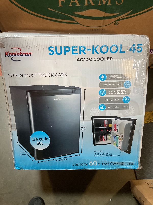 Photo 1 of ***FOR PARTS ONLY NON FUNCTIONAL*** Koolatron 12V / 110V Refrigerator - Mini Fridge for Trucks Cool Storage for Kitchen Bedroom Office Travel Camping Dorms Compact Free Standing Neveras Pequeñpara Apartment 1.76 cu.ft - Black