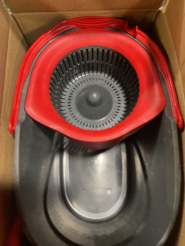 Photo 1 of ***MISSING PIECES*** O-Cedar EasyWring Microfiber Spin Mop, Bucket Floor Cleaning System, Red, Gray, Standard