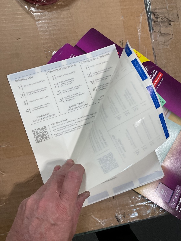 Photo 1 of ***MISSING ALL LABELS*** Avery Printable Return Address Labels with Sure Feed, 0.5" x 1.75", Matte Clear, 800 Blank Mailing Labels (15667)