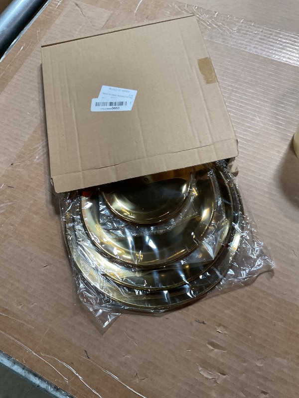 Photo 1 of 2 Set Stainless Steel Cupcake Stand, Gold Metal Serving Tray Cake Holder Cake Display Stand for Holiday Dessert Table Decorations Birthday Party Wedding