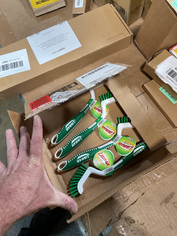 Photo 1 of **ONLY 4**Libman Commercial 18 Tile and Grout Brush, Polypropylene, 9.75" Total Length, Green and White (Pack of 6)