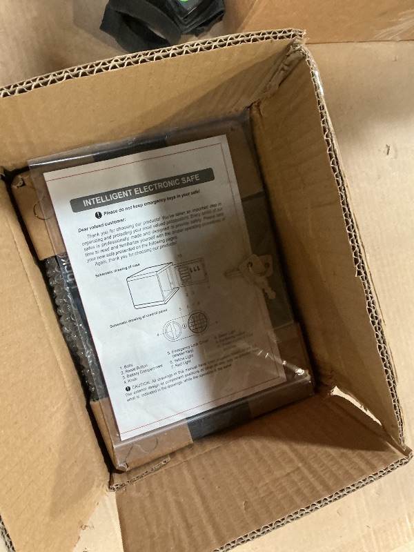 Photo 1 of 0.23 Cubic Feet Safe Box, Small Safe W/Fireproof Bag, Keys & Pass Code, Digital Electronic Security Money Box for Cash, Document, Home, Office, Hotel Use, Black, 6.69"D x 9.06"W x 6.69"H