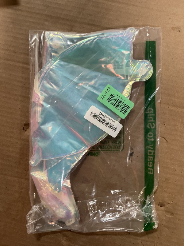 Photo 1 of 12Pcs Iridescent Round Foil Balloons, 22" 15" 10" 4D Clear Ball Balloon, Holographic Balloons for Birthday Wedding Folding Rainbow Under The Sea Mermaid Party decoration