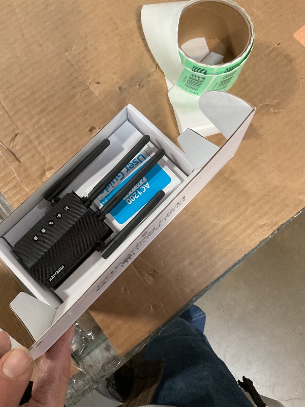 Photo 1 of 1200Mbps Dual Band 5GHz/2.4GHz WiFi Extender, WiFi Extender Signal Booster, 12880 Sq.Ft Coverage, 105-Device Support, Setup for Home & Outdoor Use