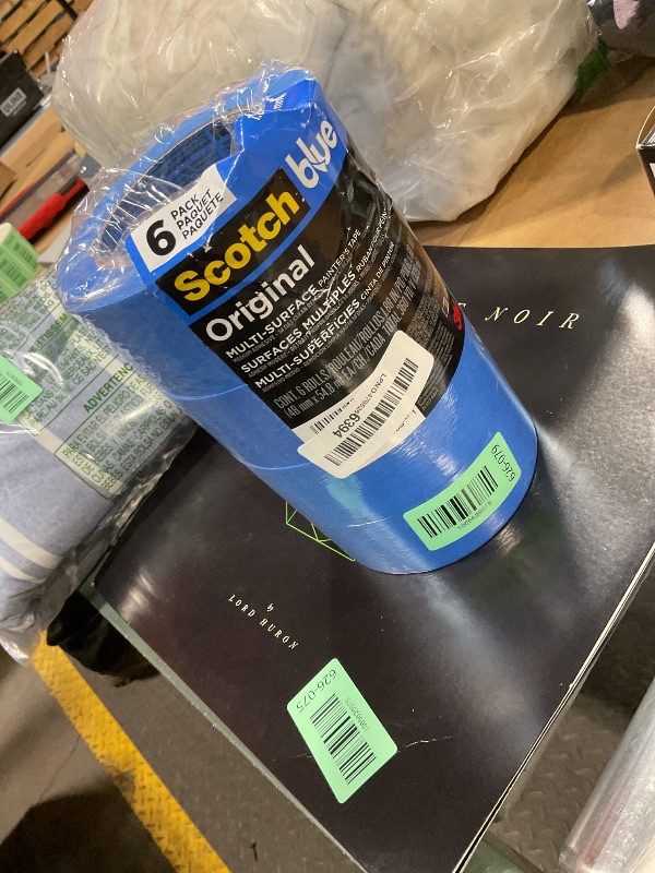 Photo 1 of ****MISSING TWO ROLLS****ScotchBlue Original Multi-Surface Painters Tape, 2 Inch Wide (1.88 In. x 60 Yds), 6 Rolls Blue Paint Tape Protects Surfaces & Removes Easily, Masking Tape for Indoor and Outdoor Use (2090-48TP6)