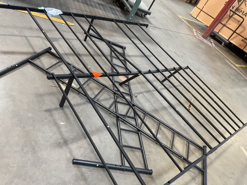 Photo 1 of **SCRAPES FROM TRANSPORT. BEND DAMAGE ON LEGS**WJORATA Metal Platform King Bed Frame with Headboard Sturdy Steel Slats Support No Box Spring Needed Easy Assembly Black