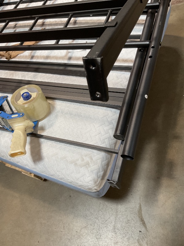 Photo 1 of **SCRAPES FROM TRANSPORT. BEND DAMAGE ON LEGS**WJORATA Metal Platform King Bed Frame with Headboard Sturdy Steel Slats Support No Box Spring Needed Easy Assembly Black