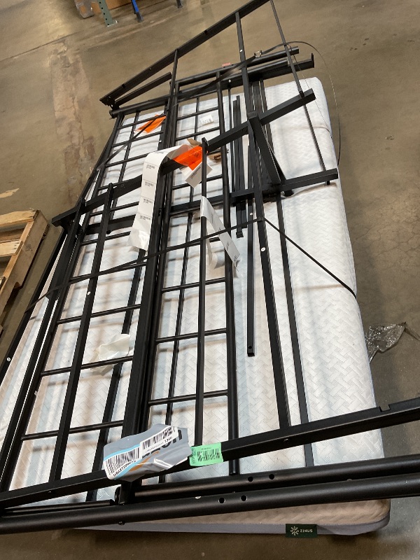 Photo 1 of **SCRAPES FROM TRANSPORT. BEND DAMAGE ON LEGS**WJORATA Metal Platform King Bed Frame with Headboard Sturdy Steel Slats Support No Box Spring Needed Easy Assembly Black