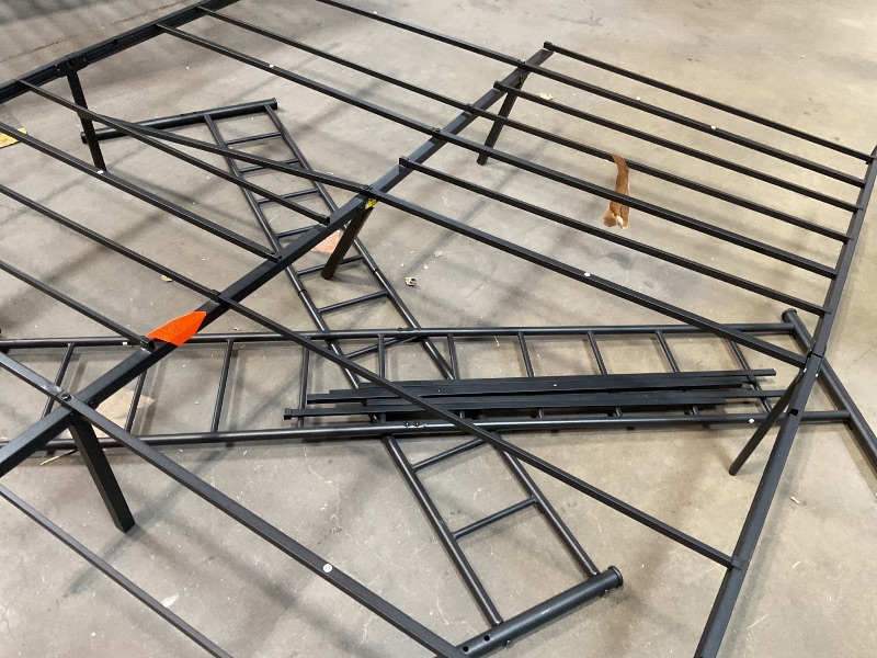 Photo 1 of **SCRAPES FROM TRANSPORT. BEND DAMAGE ON LEGS**WJORATA Metal Platform King Bed Frame with Headboard Sturdy Steel Slats Support No Box Spring Needed Easy Assembly Black