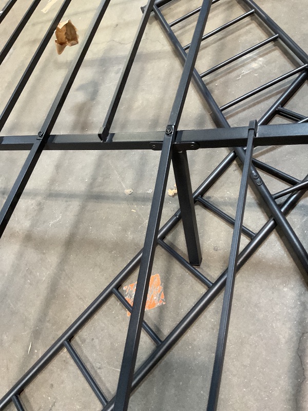 Photo 1 of **SCRAPES FROM TRANSPORT. BEND DAMAGE ON LEGS**WJORATA Metal Platform King Bed Frame with Headboard Sturdy Steel Slats Support No Box Spring Needed Easy Assembly Black